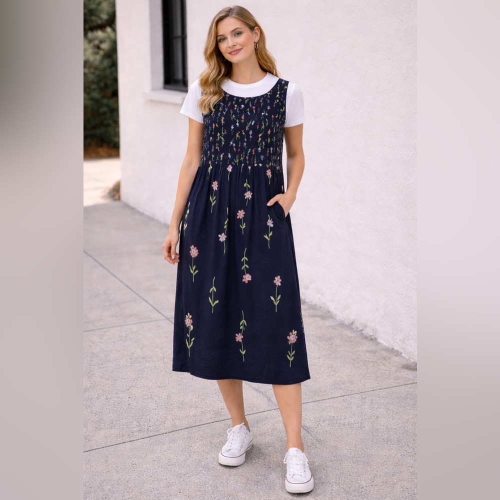VINTAGE PUTUMAYO Floral Summer Sleeveless Dress - Grandma Vibes